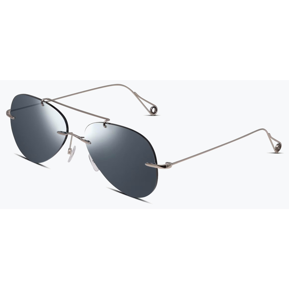 YOJI GENOVESE 32-001452 SILVER RIMLESS AVIATOR EYEGLASSES 60-18-145 AUTH